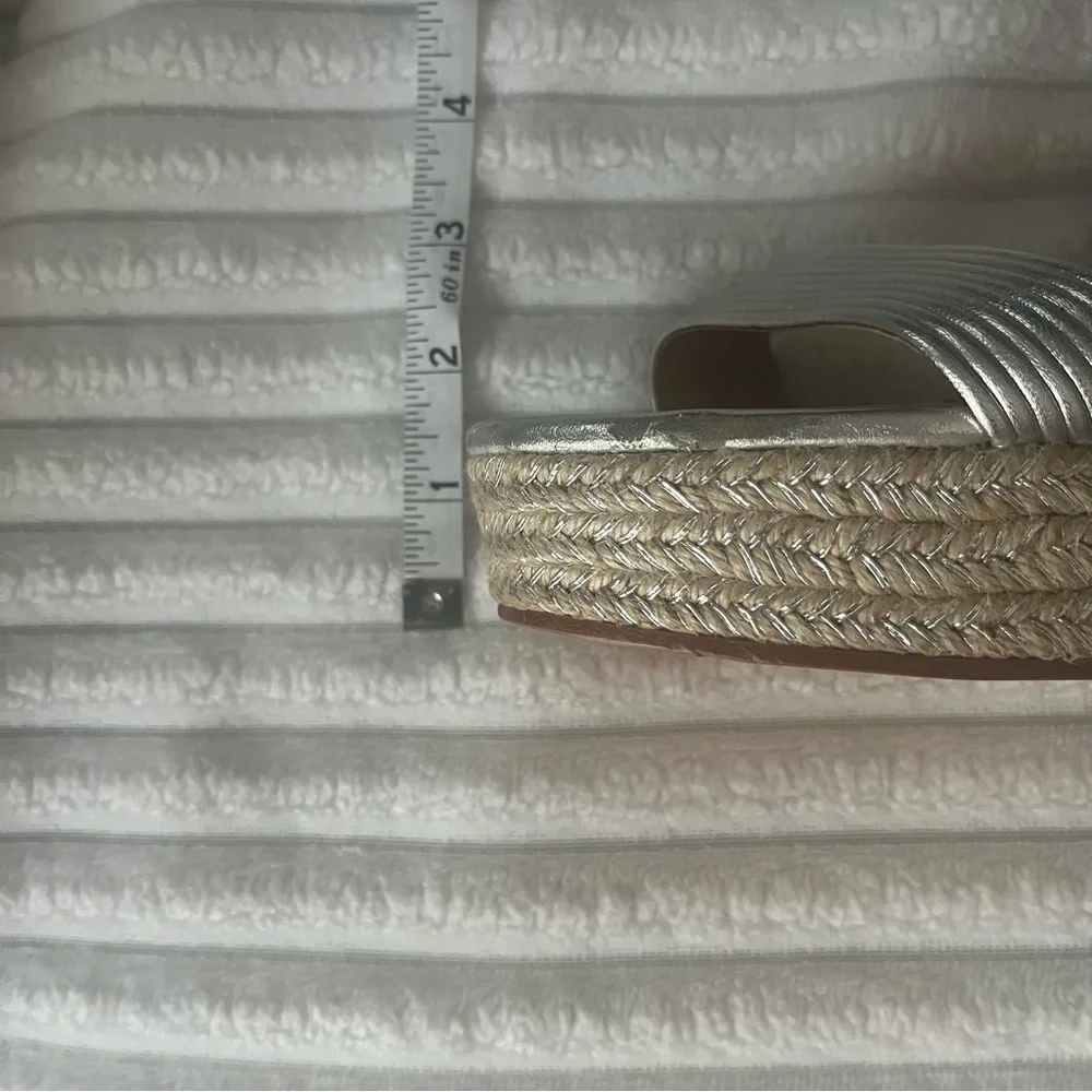 Badgley Mischka Silver Espadrille Wedges